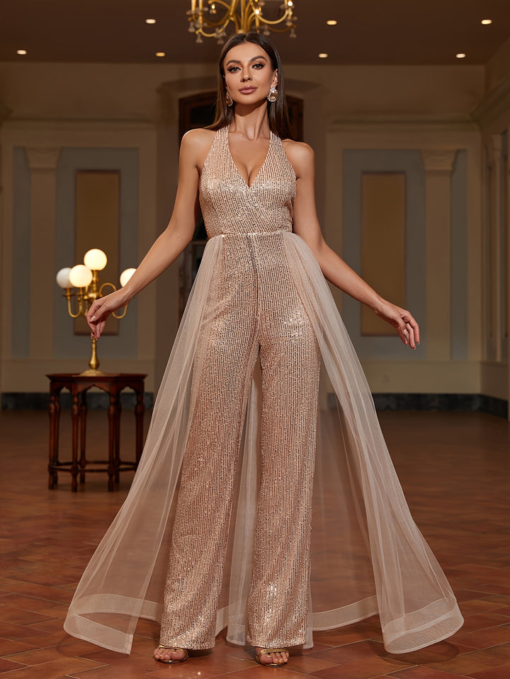 Anouk | Elegante Jumpsuit met Pailletten en Tule voor Dames