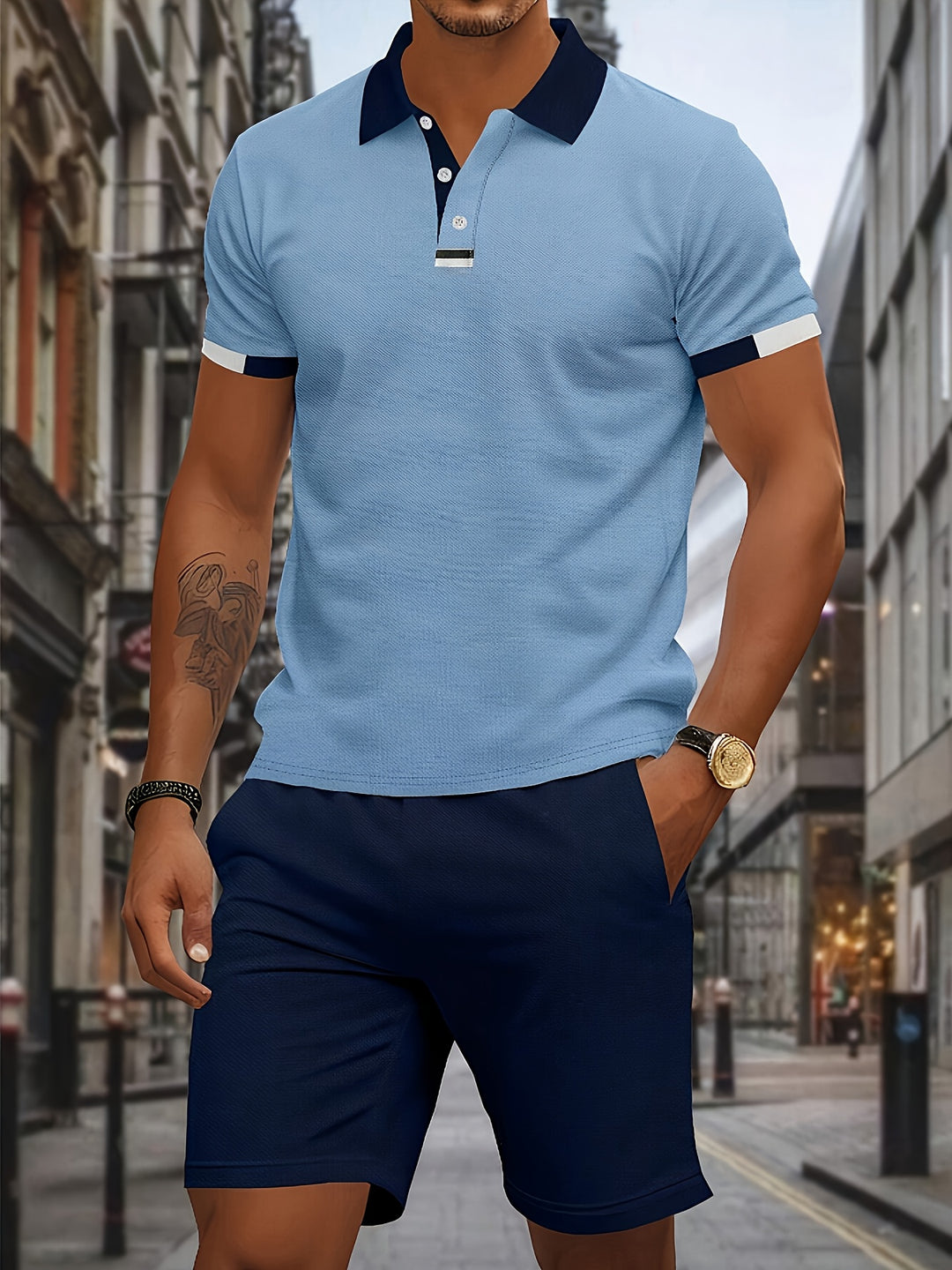 Anthony | Stijlvolle Polo Shirt Set met Korte Mouwen en Shorts