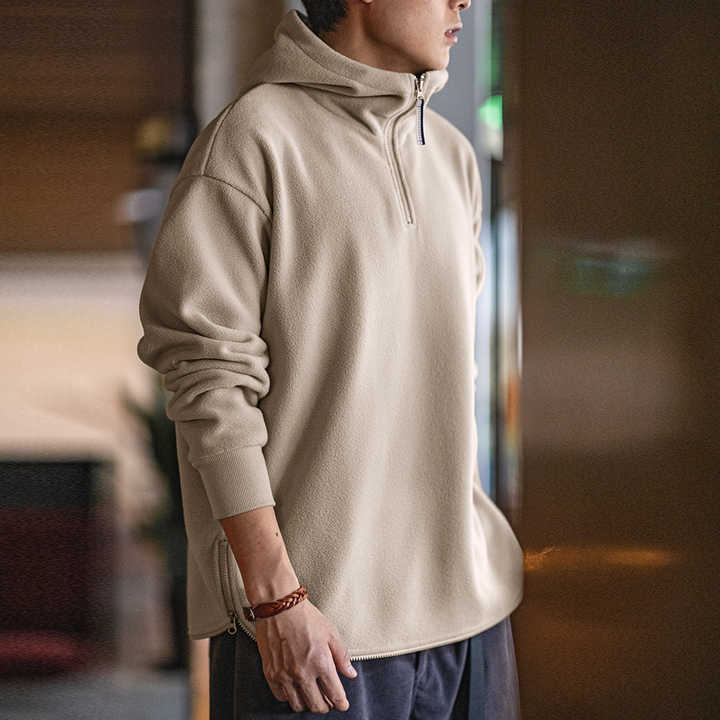 Aron | Stijlvolle Half-Zip Fleece Hoodie voor Heren