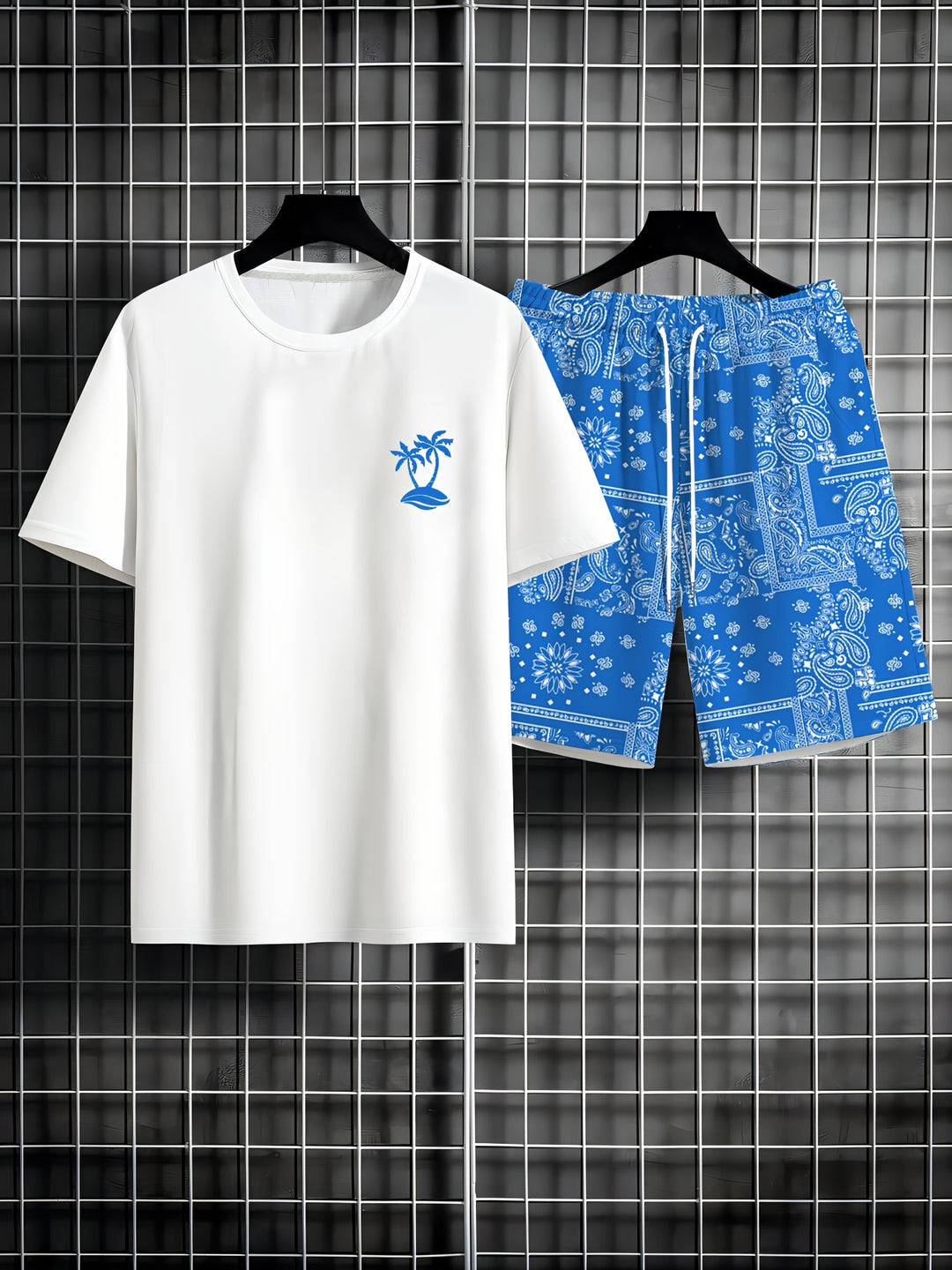 Arthur | Zomer Set van T-shirt en Korte Broek met Palmboomprint