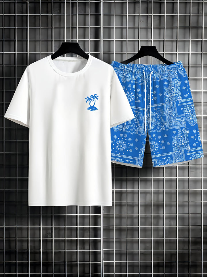 Arthur | Zomer Set van T-shirt en Korte Broek met Palmboomprint