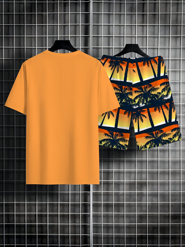 Arthur | Zomer Set van T-shirt en Korte Broek met Palmboomprint