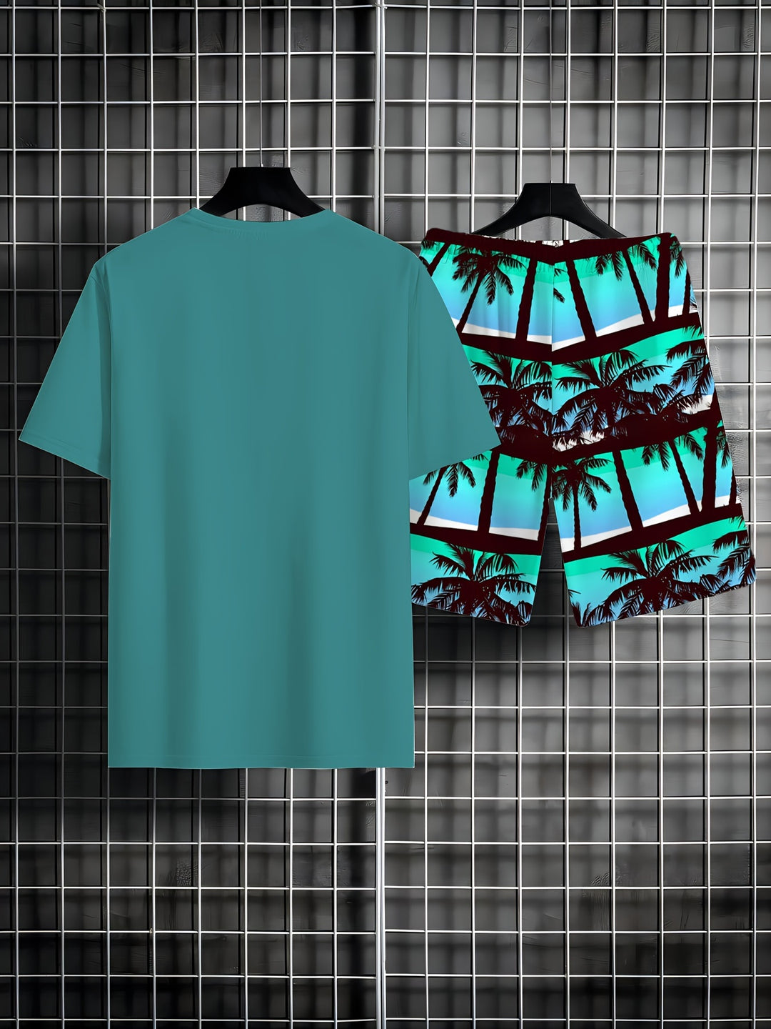 Arthur | Zomer Set van T-shirt en Korte Broek met Palmboomprint