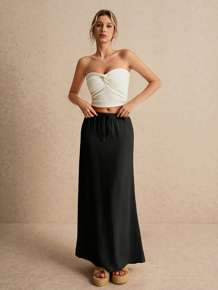 Audrey | Viscose Linnen Mix Maxi Rok