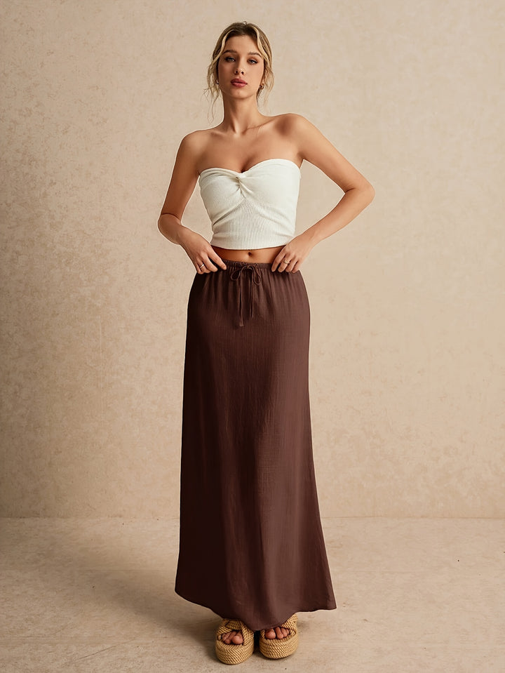 Audrey | Viscose Linnen Mix Maxi Rok