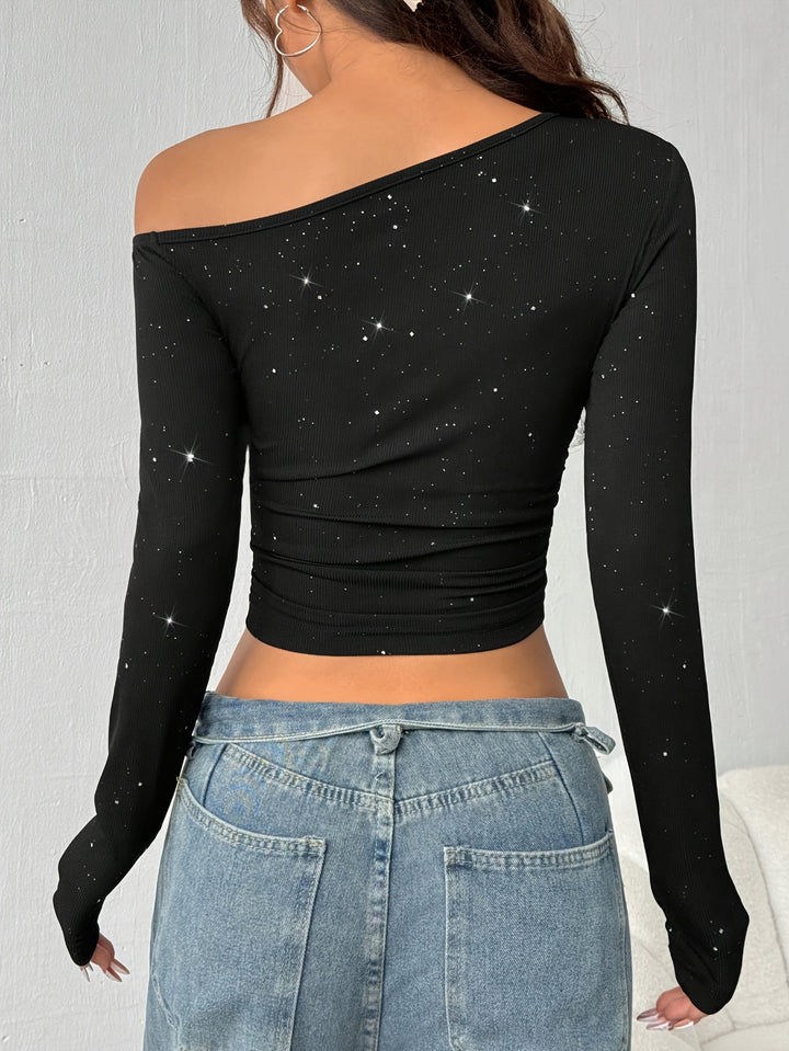 Ava | Elegante Off-Shoulder Top met Sterrenprint