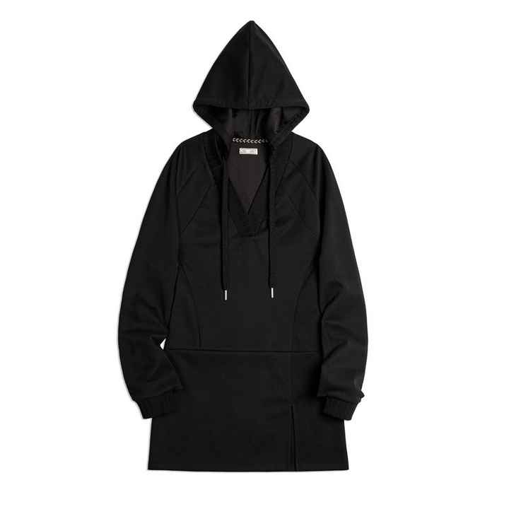 Avery | Hoodie Jurk met V-hals en Getailleerde Pasvorm