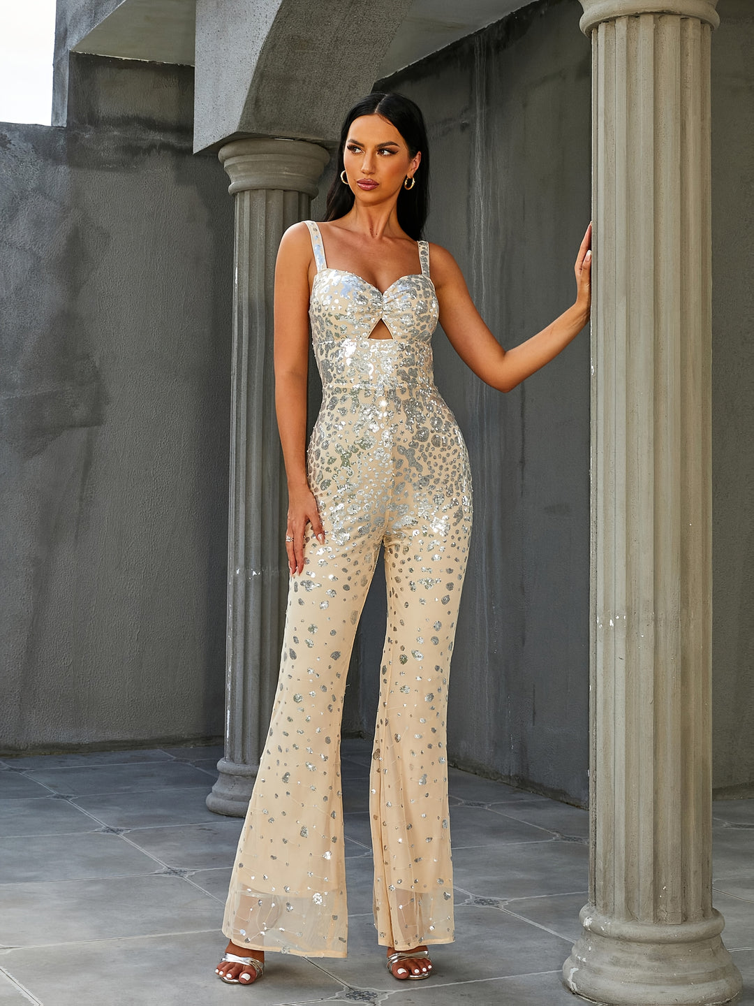Aylin | Elegante Jumpsuit met Glitter & Uitlopende Broek voor een Glamoureuze Look