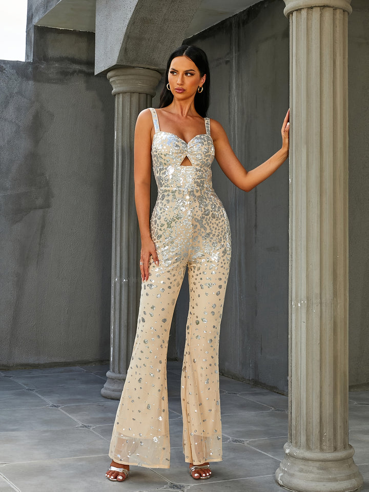 Aylin | Elegante Jumpsuit met Glitter & Uitlopende Broek voor een Glamoureuze Look