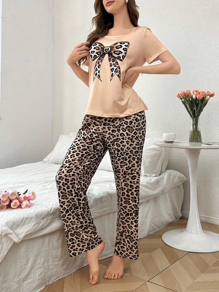 Beatrice | Elegante Luipaardprint Pyjama Set