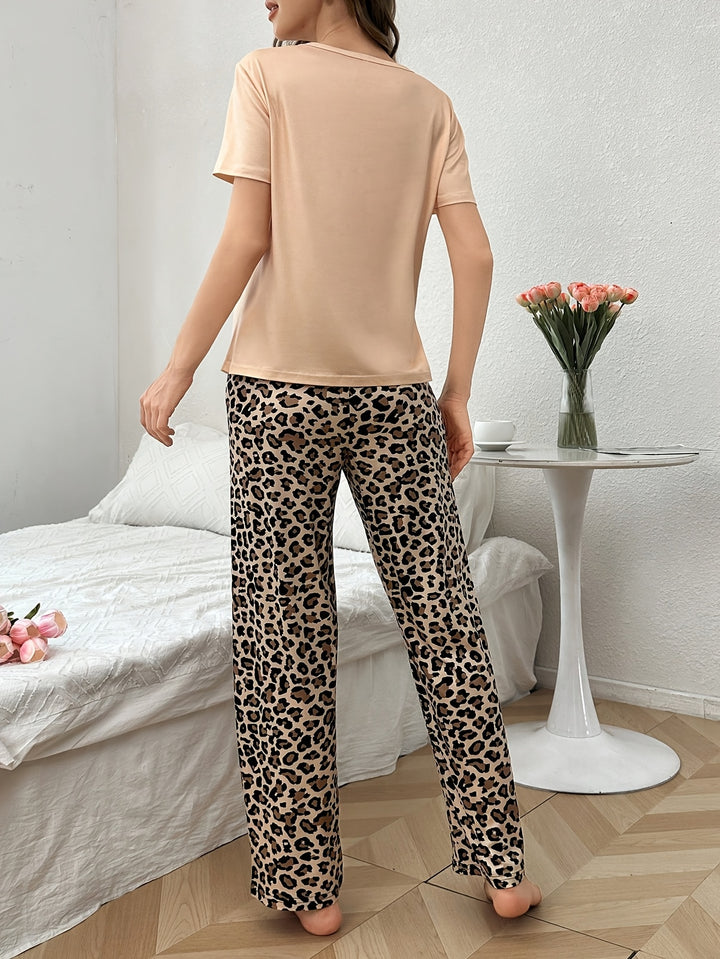 Beatrice | Elegante Luipaardprint Pyjama Set