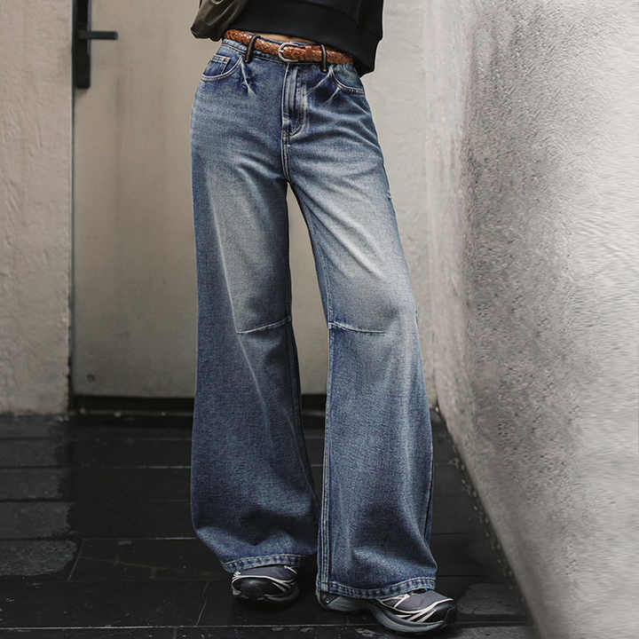 Beatrijs | Vintage Denim Broek voor Dames met Rechte Pijpen