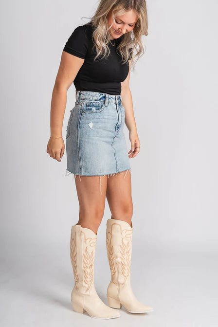 Beige cowboy laarsjes