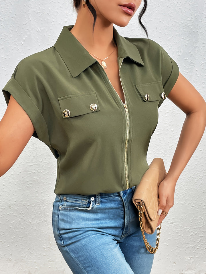 Bella | Casual Blouse with Zipper for Spring and Summer