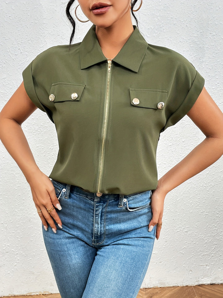 Bella | Casual Blouse with Zipper for Spring and Summer