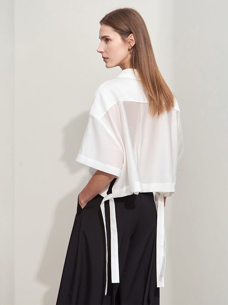 Blaire | Stijlvolle Cropped Blouse met Moderne Strikdetails