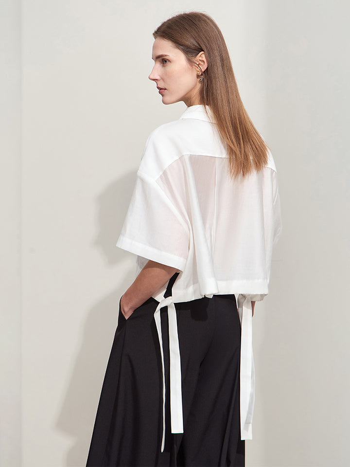 Blaire | Stijlvolle Cropped Blouse met Moderne Strikdetails