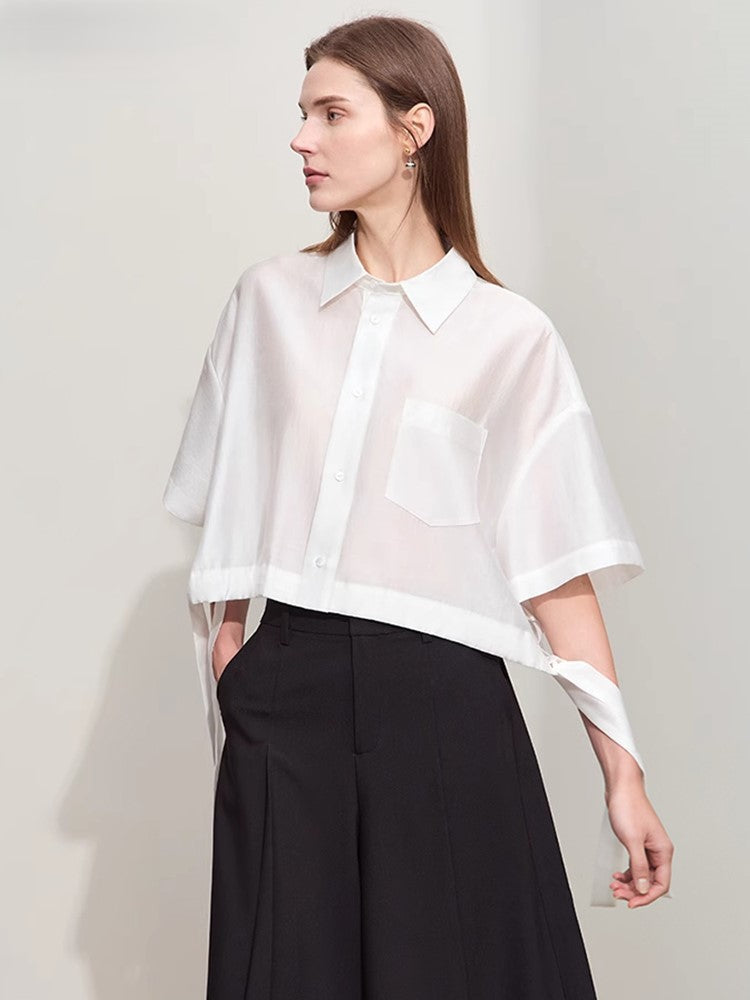 Blaire | Stijlvolle Cropped Blouse met Moderne Strikdetails