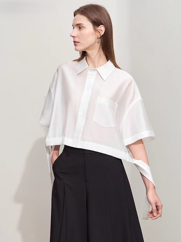 Blaire | Stijlvolle Cropped Blouse met Moderne Strikdetails