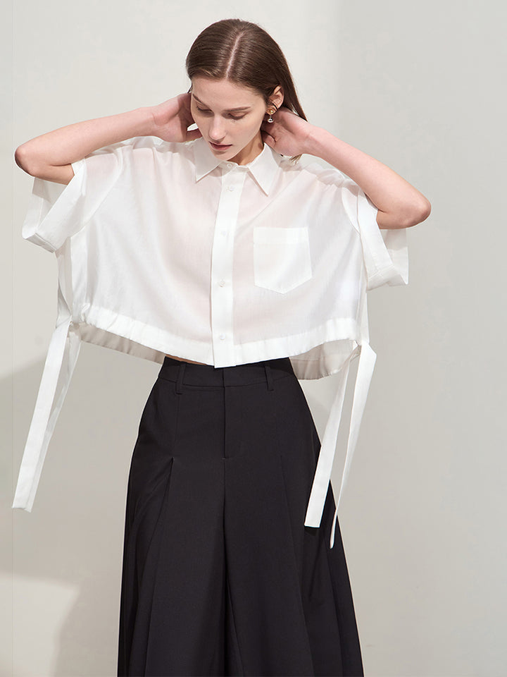 Blaire | Stijlvolle Cropped Blouse met Moderne Strikdetails
