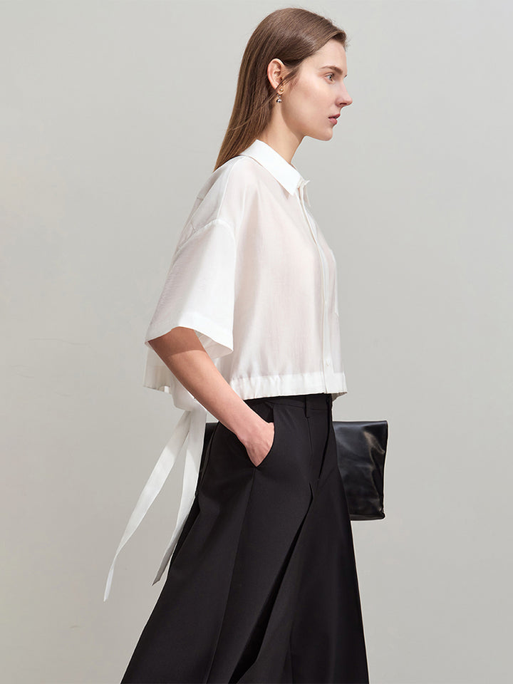 Blaire | Stijlvolle Cropped Blouse met Moderne Strikdetails