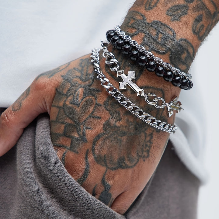 Brian | Stainless Steel Armbandenset voor Mannen – Minimalistisch en Stijlvol