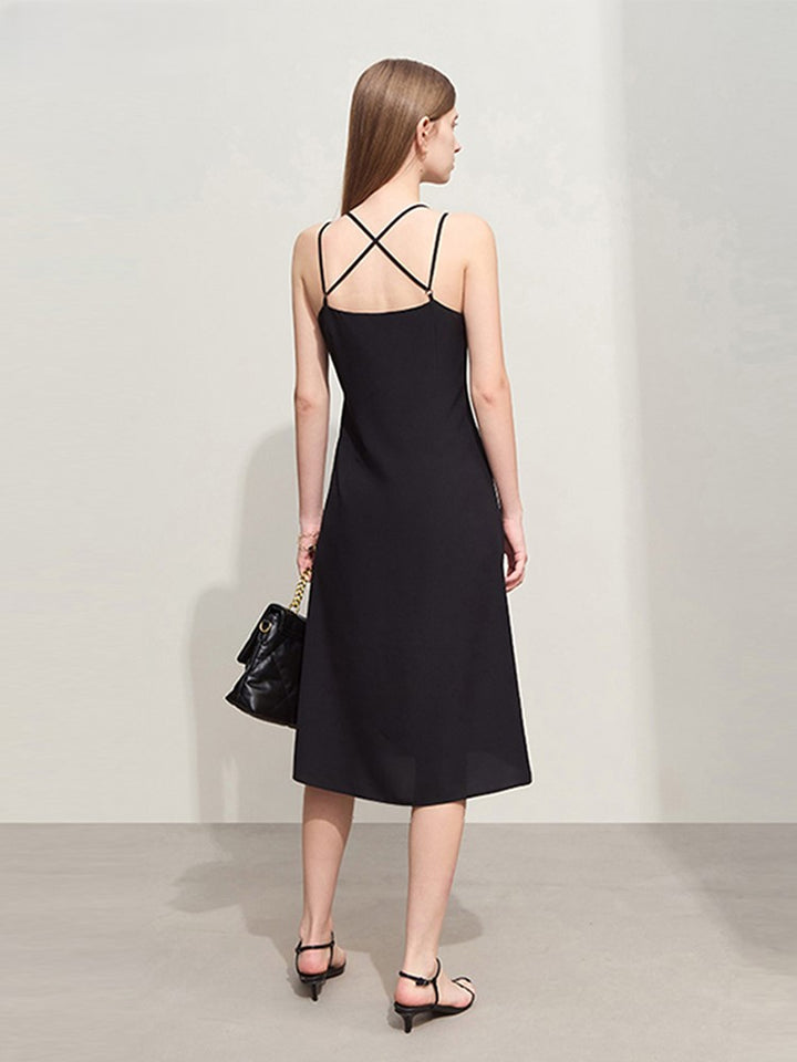 Brianna | Elegante Midi Jurk met Gekruiste Band