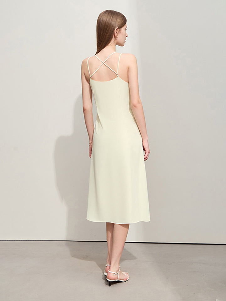 Brianna | Elegante Midi Jurk met Gekruiste Band