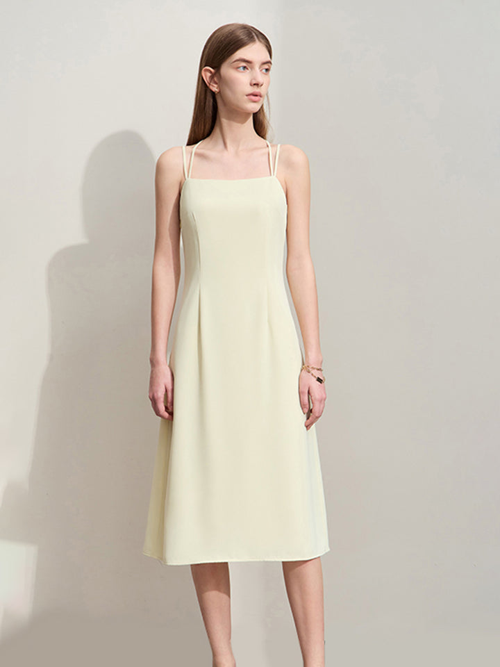 Brianna | Elegante Midi Jurk met Gekruiste Band