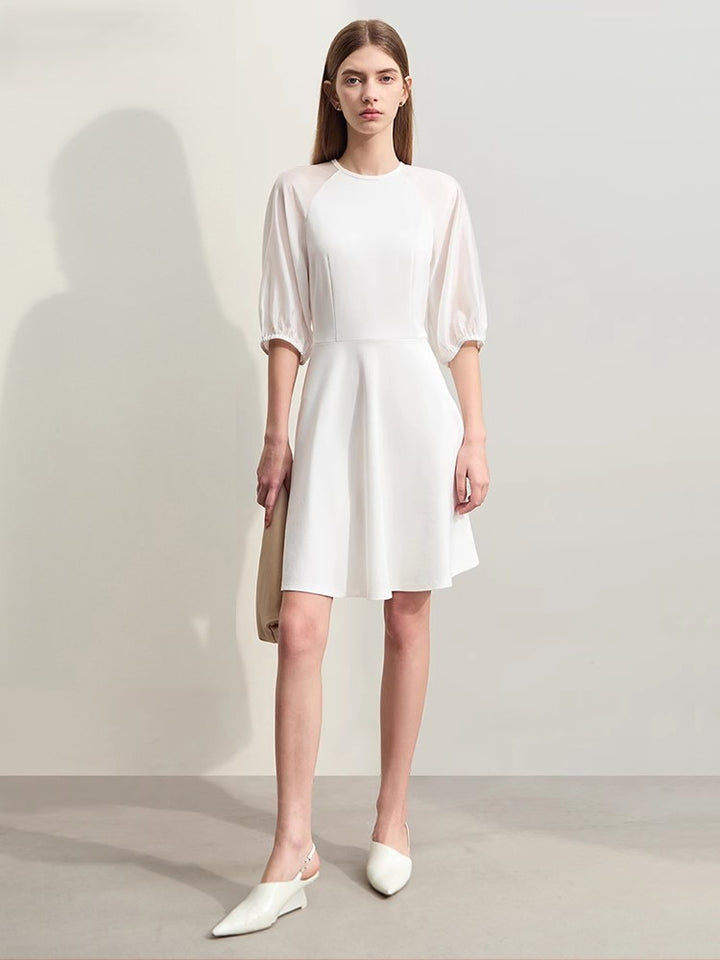 Bridget | Elegante A-lijn Jurk met Transparante Mouwen