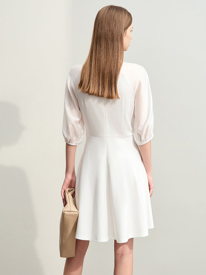 Bridget | Elegante A-lijn Jurk met Transparante Mouwen