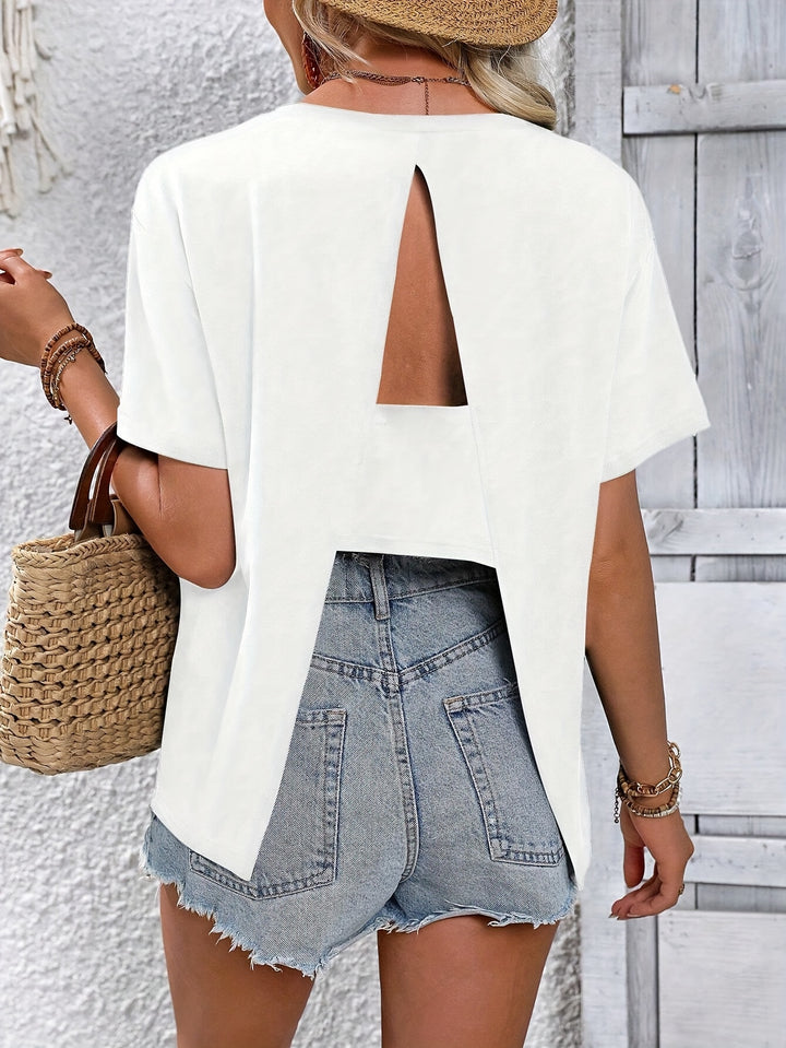 Britanny | Casual T-shirt met Rug Cut-out