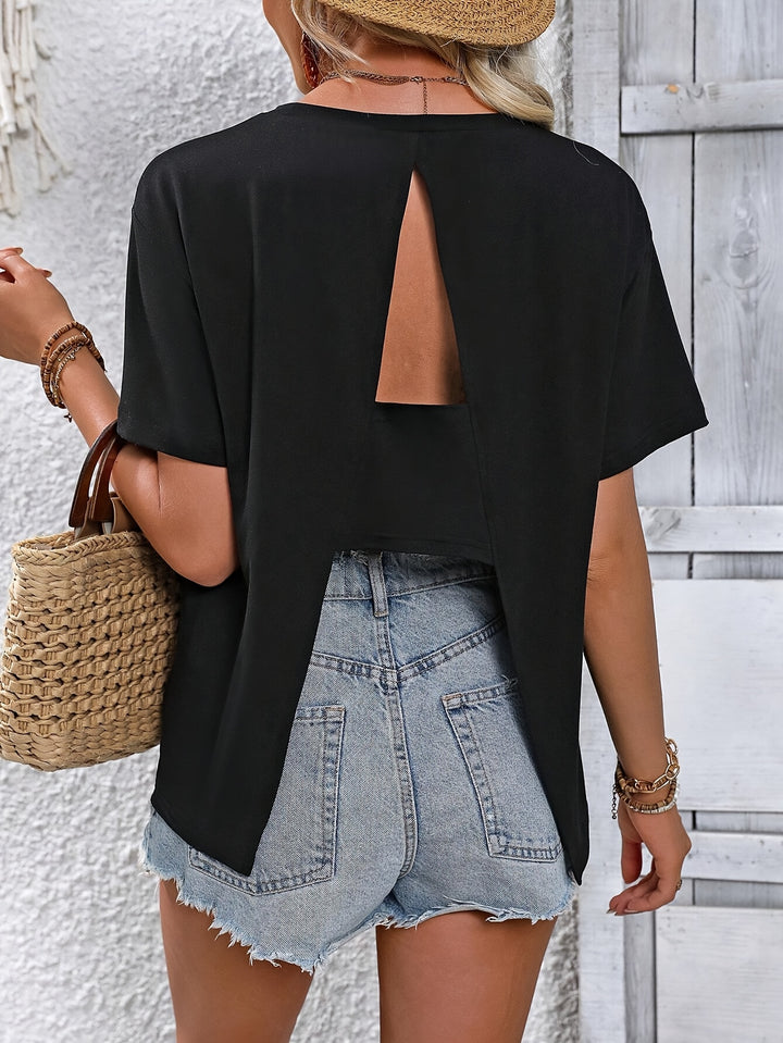 Britanny | Casual T-shirt met Rug Cut-out