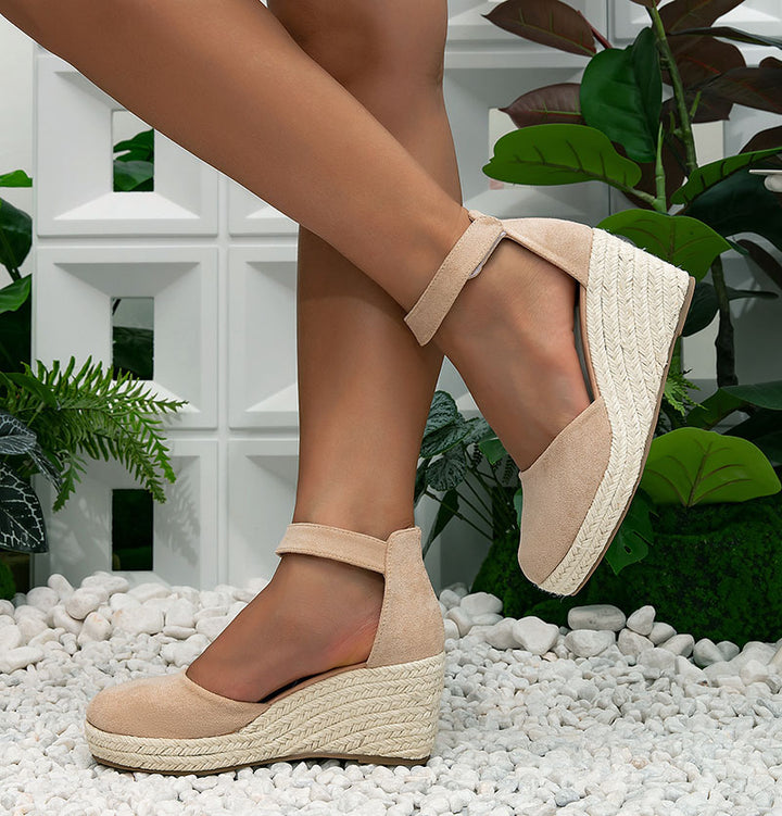 Britt | Trendy Wiggen Sandalen met Enkelband voor Dames