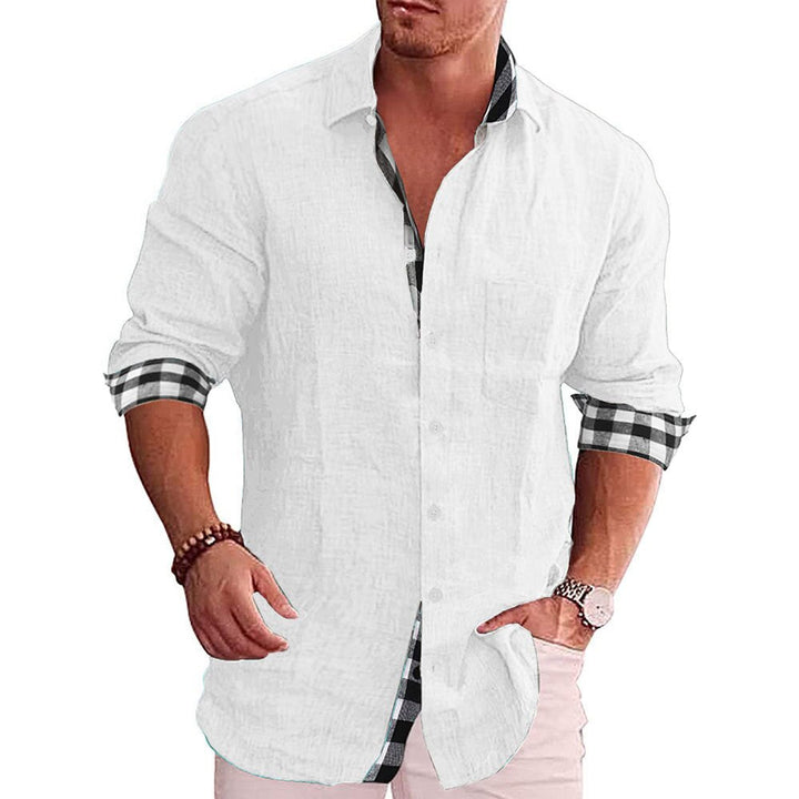 Heren Overhemd – Slim Fit – Lange Mouw – Natuurlijke Stoffen – Geruit Detail