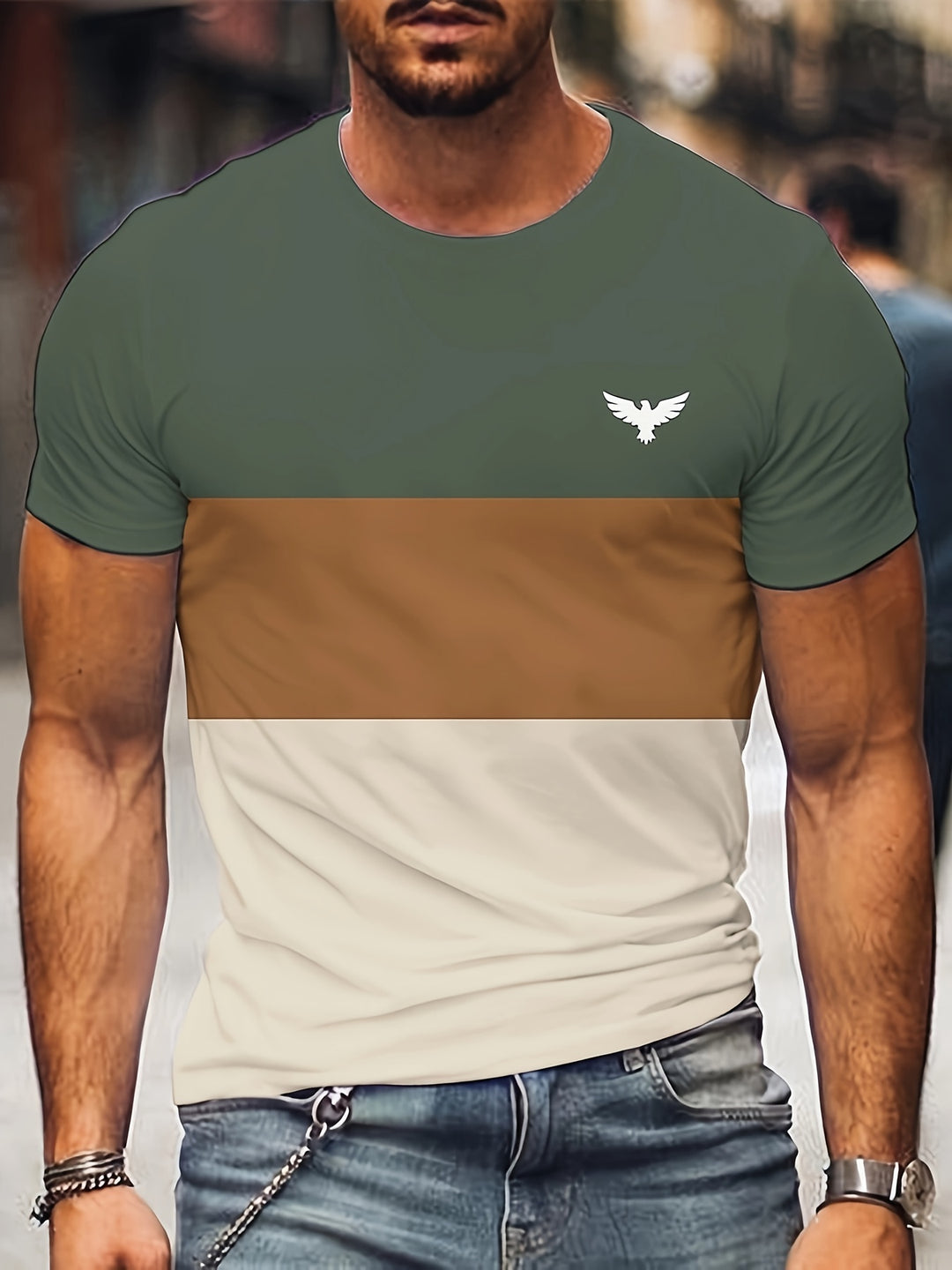 Caden | Trendy Kleurblok T-shirt voor Dagelijks Comfort