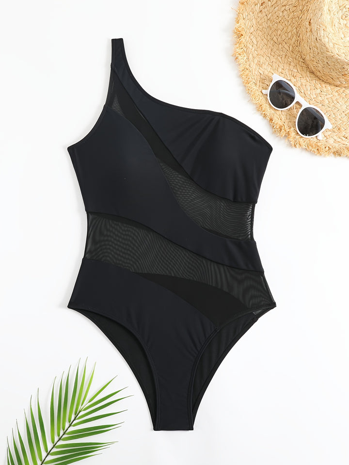 Camilla | Chique Eenschouder Badpak met Mesh Detail