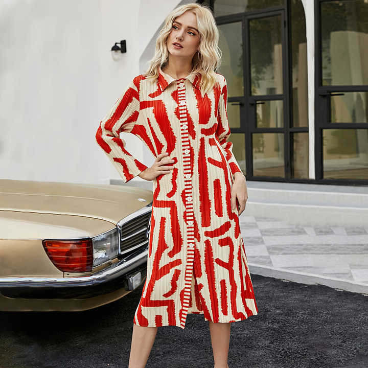 Carla | Elegante Jurk Met Stijlvolle Print Voor Dames