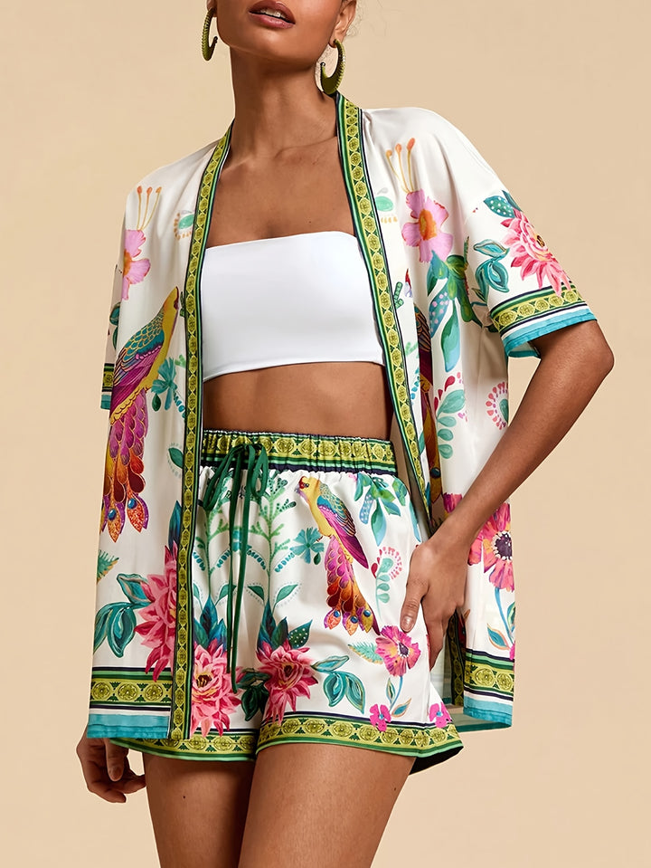 Celine | Tropische Tweedelige Set met Print
