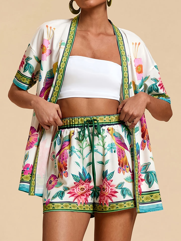 Celine | Tropische Tweedelige Set met Print