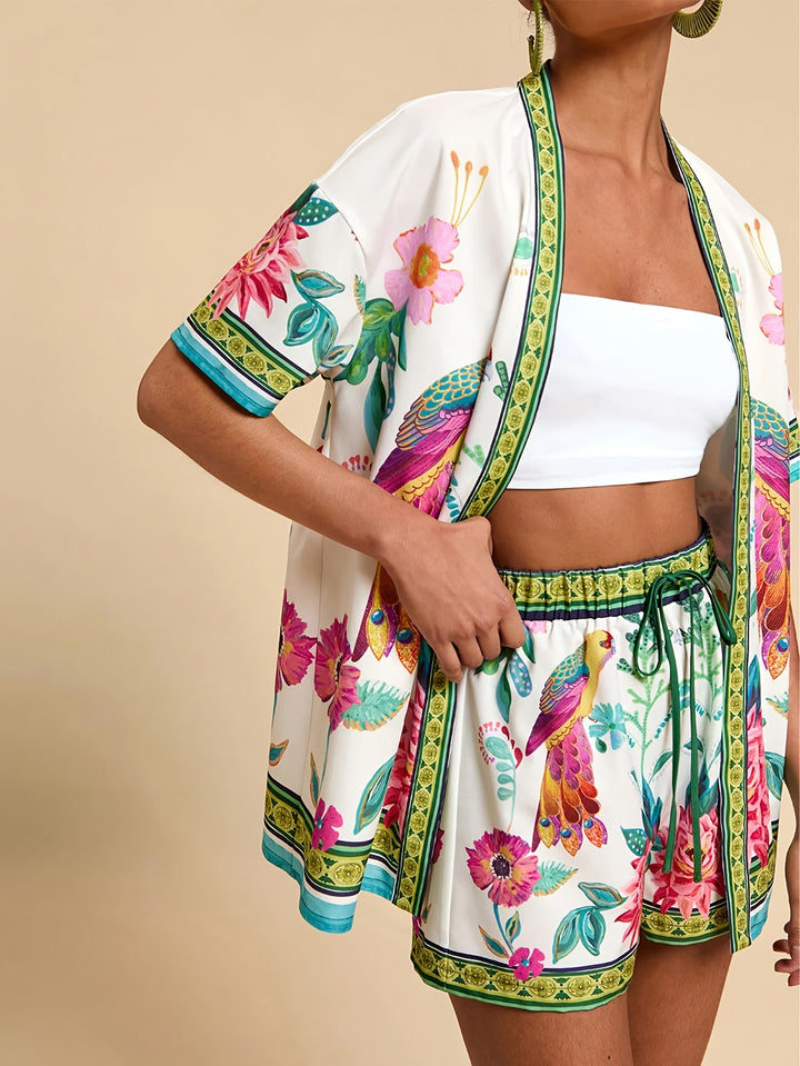 Celine | Tropische Tweedelige Set met Print