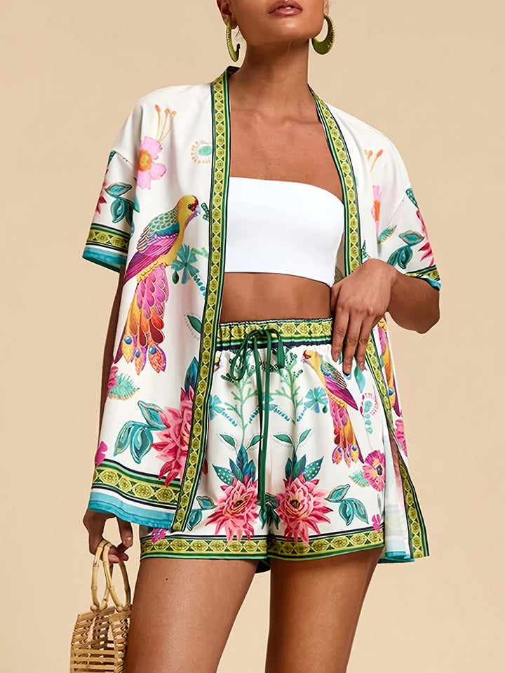 Celine | Tropische Tweedelige Set met Print