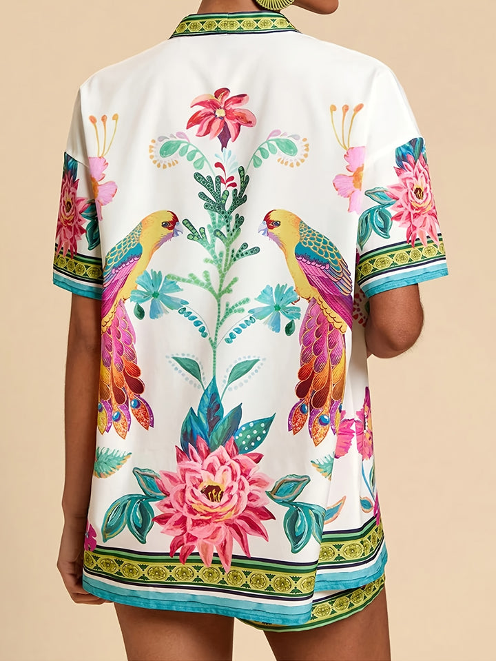 Celine | Tropische Tweedelige Set met Print