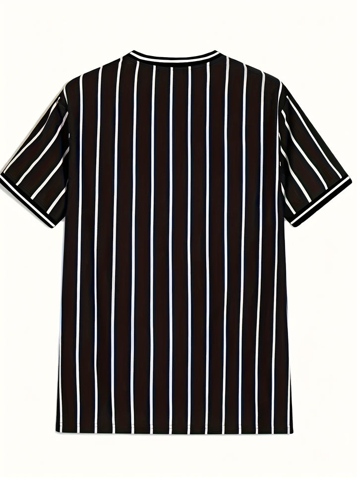 Charlie | Gestreept T-shirt met Los Angeles Print voor Heren,