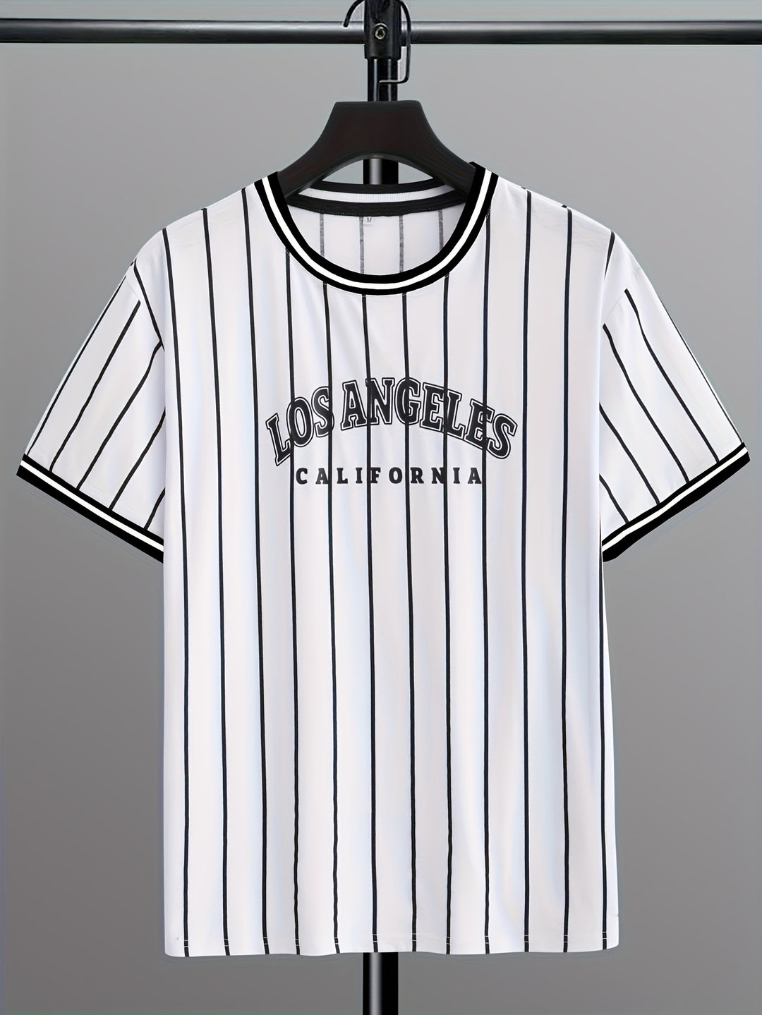 Charlie | Gestreept T-shirt met Los Angeles Print voor Heren,