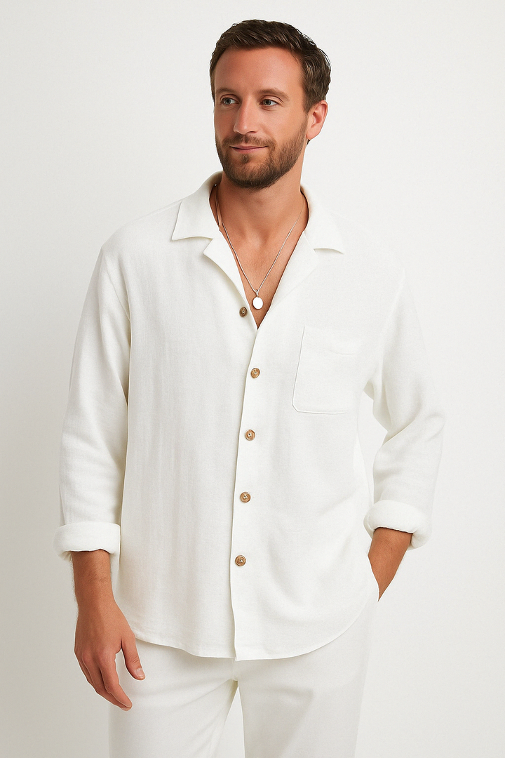 Heren Overhemd – Relaxed Fit – Ademende Stof – Lange Mouwen – Casual Stijl