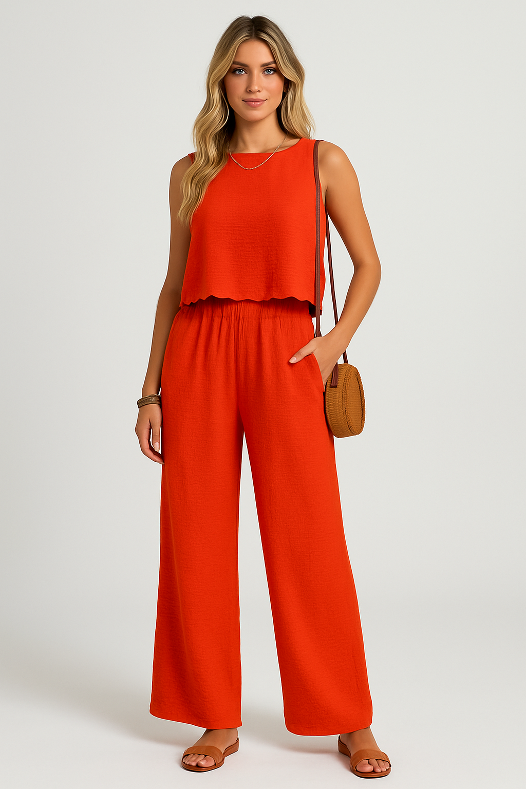 Dames Set Top en Broek – Ademend Weefsel – Wijde Pijp – Relaxte Pasvorm