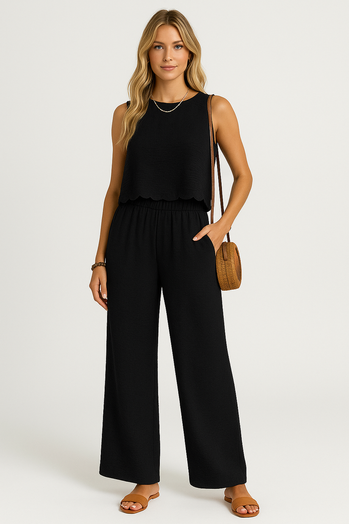 Dames Set Top en Broek – Ademend Weefsel – Wijde Pijp – Relaxte Pasvorm