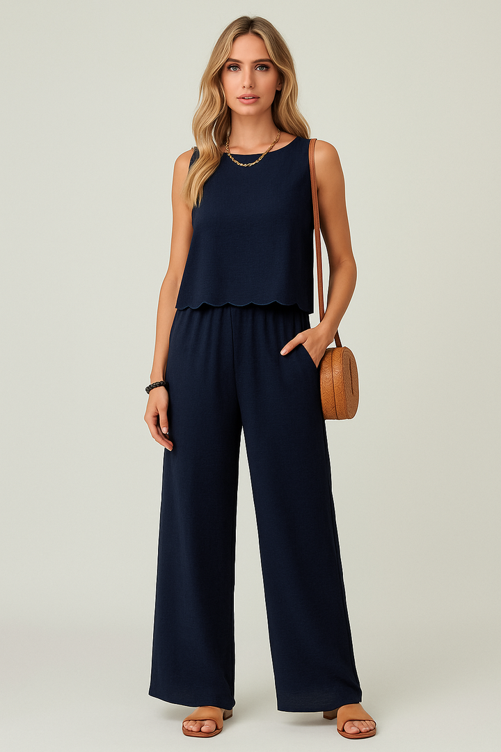 Dames Set Top en Broek – Ademend Weefsel – Wijde Pijp – Relaxte Pasvorm