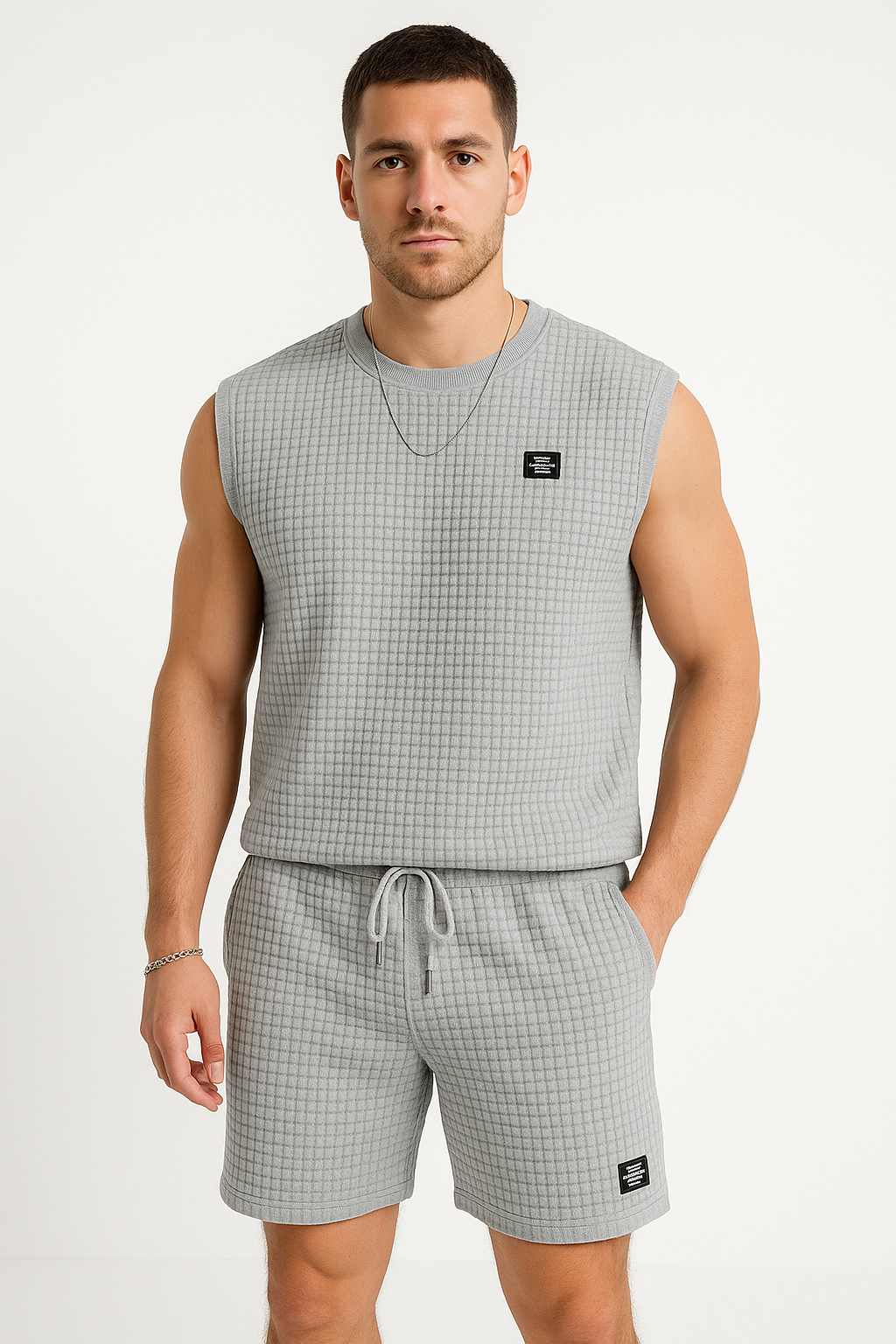 Heren Mouwloos Topje – Wafelstructuur – Relaxte Pasvorm – Ademend Casual Ontwerp